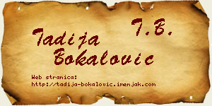 Tadija Bokalović vizit kartica